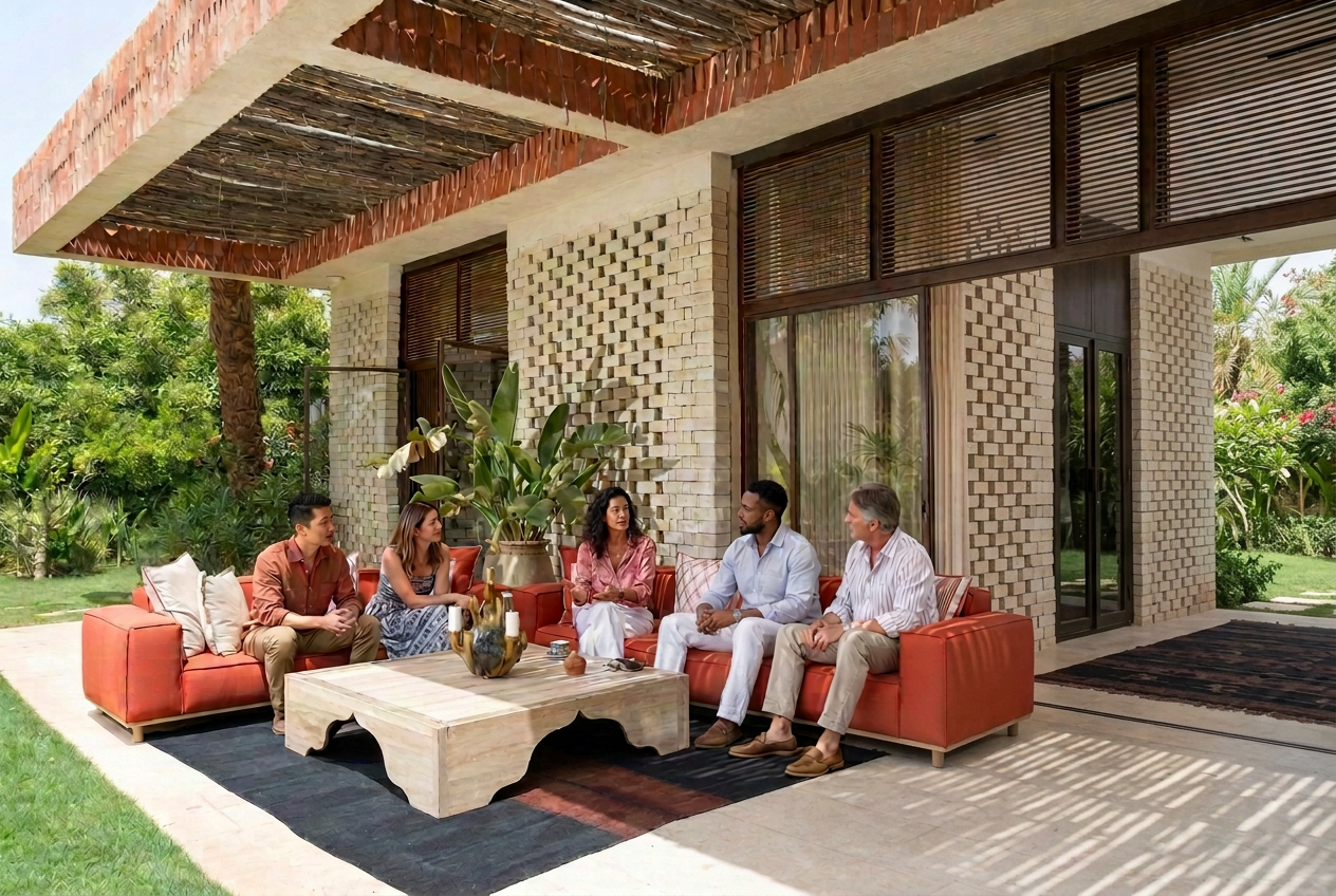 Founders talking together during a session at the retreat