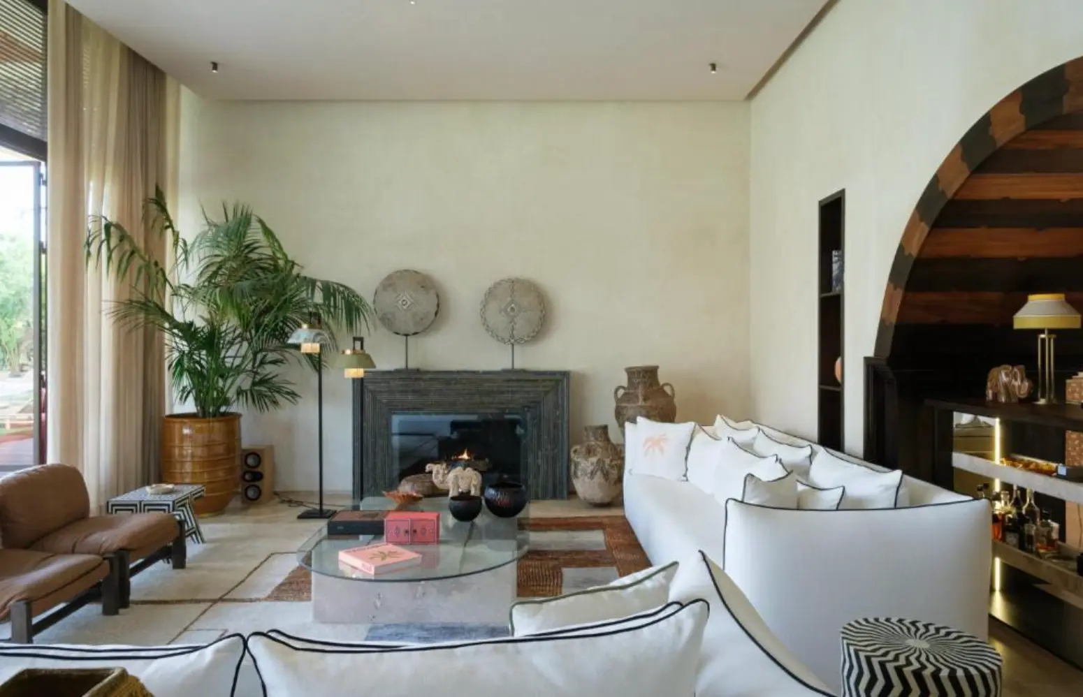 A quiet corner of the living room at Villa Sama